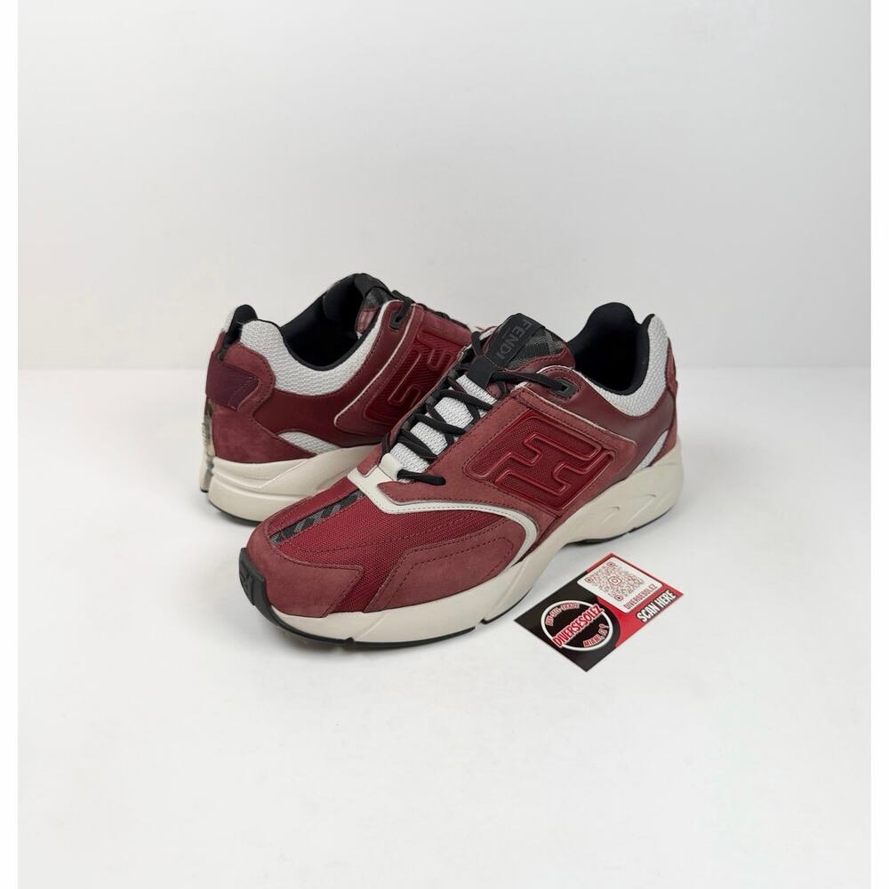 Size 9UK/10US - Fendi Faster Burgundy Trainer